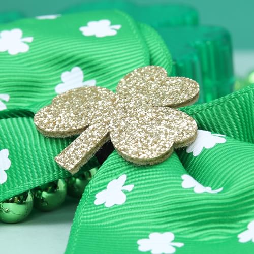 Needzo Saint Patrick's Bow con Trébol, Accesorio Festivo para el Cabello con Pinza de Cocodrilo, Adorno para el Cabello de San Patricio, Talla Única miniatura 3
