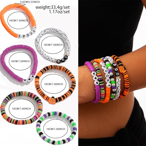 Christmas Bracelet for Women Elastic Stackable Letter Christmas Bracelets Bulk Clay Bead Bracelet Xmas Heishi Surfer Bracelets Set Y2K Party Jewelry Holiday Gifts3