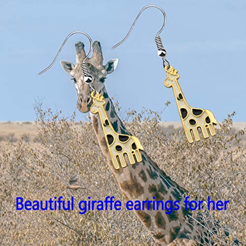 Image of POTIY Giraffe Gifts Gold Plated Giraffe Charm Bracelet Adjustable Pearl Bracelet for Giraffe Lovers Animal Lovers