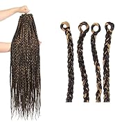 BIG LOOP Knotless Box Braids Crochet Hair 30 Inch 7 Packs Prelooped Crochet Box Braid Medium 3X B...