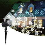 2020 New Moving Snowflake Lights, White Christmas Projector Lights LED Landscape Projection, Indoor & Outdoor Spotlights Decor Stage Irradiation & Garden Tree Wall, Perfect Halloween Holiday Party