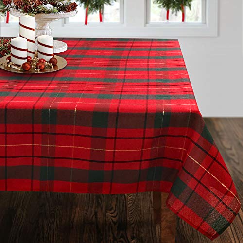 Holiday Yarn - Mantel de tela escocesa (177,8 x 365,8 cm)
