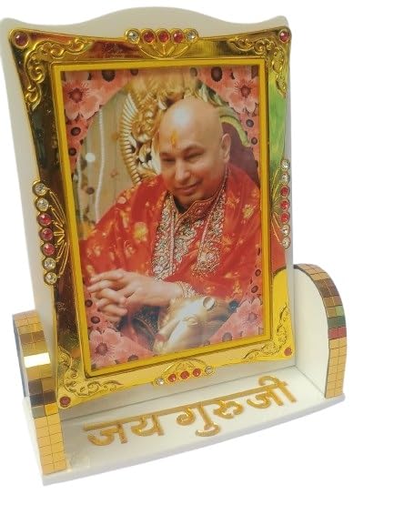 Image of Guru Ji CAR SWAROOP Dashboard Shukrana Guru Ji Home Decor,Office Table (Guruji Face) Desktop and Workplace (Off White)