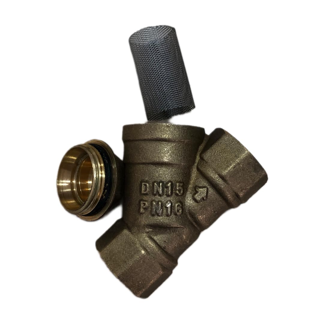 Filtro Colador de Latón Rosca Hembra 1/2" Malla Acero Inoxidable