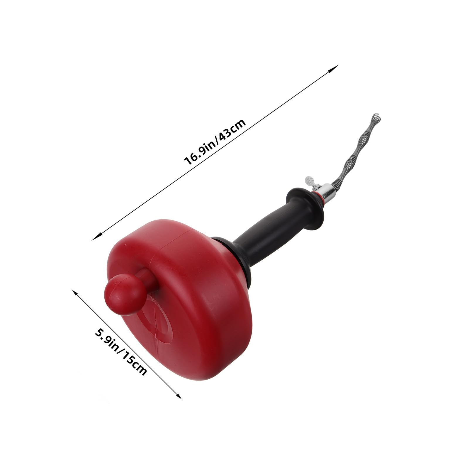 Herramienta Desatascadora de Tuberías Resistente Material PE y Acero al Carbono 72a Rojo para Fregadero para Uso Frecuente en Plomería Doméstica
