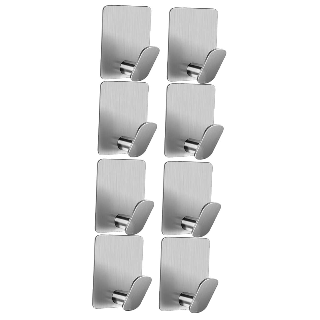 VASDEV 8 ganchos adhesivos de acero inoxidable para montaje en pared, ganchos de almacenamiento para ropa, ganchos para toallas, organizador de llaves, gancho individual para abrigos, gan