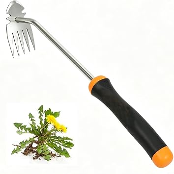 Weed Remover Tool, 2026 New Gardening Hand Tools Portable Weed Puller Tool, Heavy Duty Weeding Tool for Garden Supplies, Vegetable Garden Backyard Farm Planting & Uprooting Rubber Handle