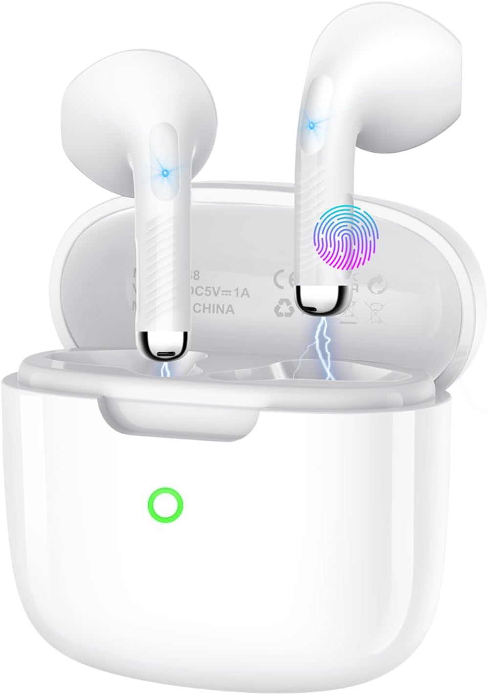 Wireless Earbuds, Bluetooth 5.4 with 50H Playtime, 6 ENC Noise Cancelling Microphone, HiFi Stereo Deep Bass Sound, IP7 Waterproof Ultra-Light In-Ear Headphones for Sports Running Gym