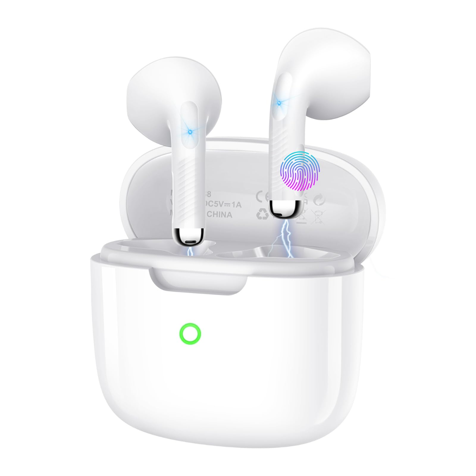 YELKUTT Wireless Earbuds, Bluetooth 5.4 with 50H Playtime, 6 ENC Noise Cancelling Microphone, HiFi Stereo Deep Bass Sound, IP7 Waterproof Ultra-Light In-Ear Headphones for Sports Running Gym