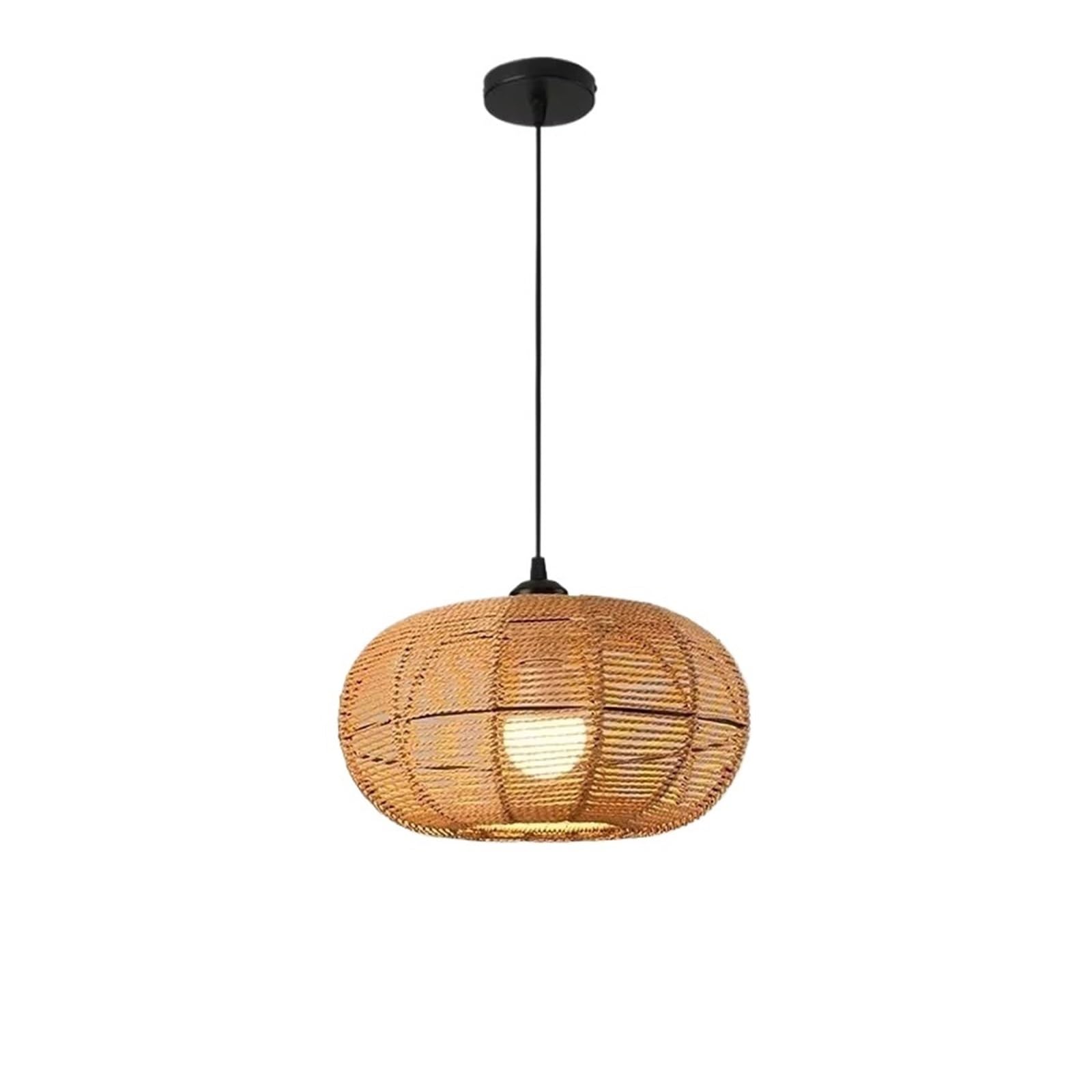 Akdjgfp A6 Rattan Lampshade Wicker Lampshade Creative Design Rattan Decorative Pastoral Retro(A6)