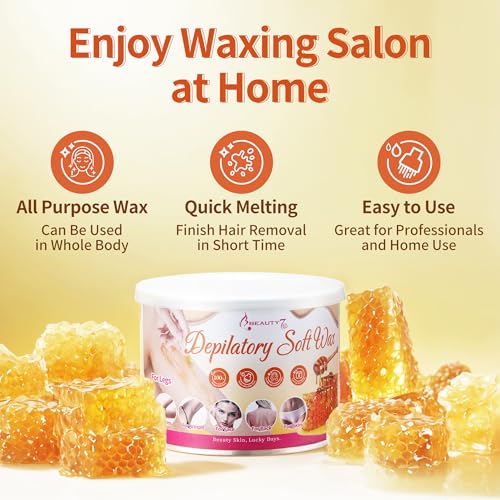 Beauty7 Zuckerpaste mit HONIG Sugaring Paste für die Haarentfernung an Körper Gesicht Intimbereich Sugar für Haarentfernung Zuckerpaste für Sugaring Warmwachs Enthaarungsmittel 400g