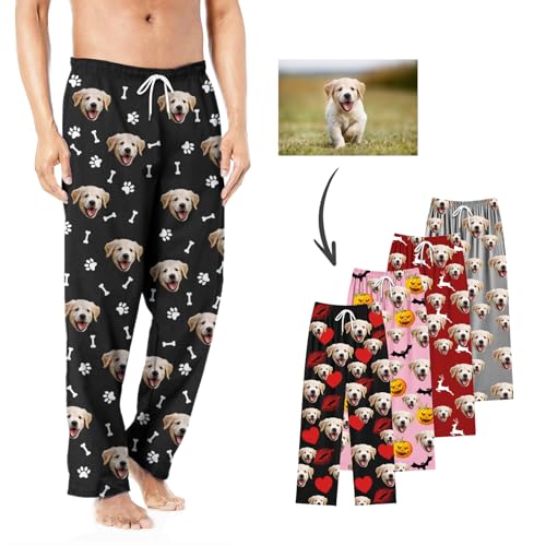 YATEDIY Custom Pajama Pants - Personalised Photo Pyjamas for Women Men Birthday Christmas Gifts Pet Face Pj Pants (Style 2) YATEDIY Custom Pajama Pants - Personalised Photo Pyjamas for Women Men Birthday Christmas Gifts Pet Face Pj Pants (Style 2)