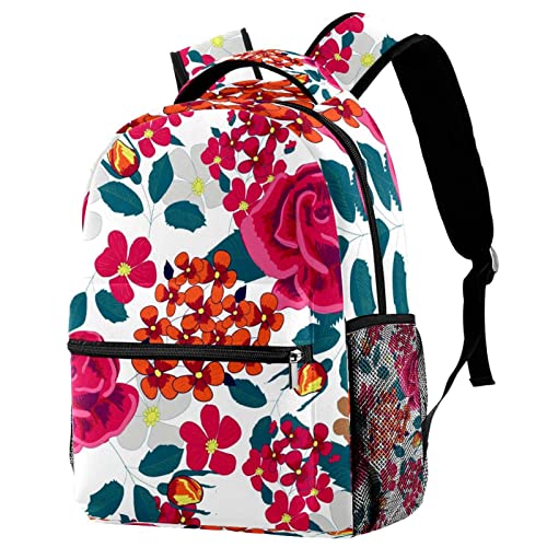 Sac à dos livres école fleurs bohème léger pour fille garçon ado