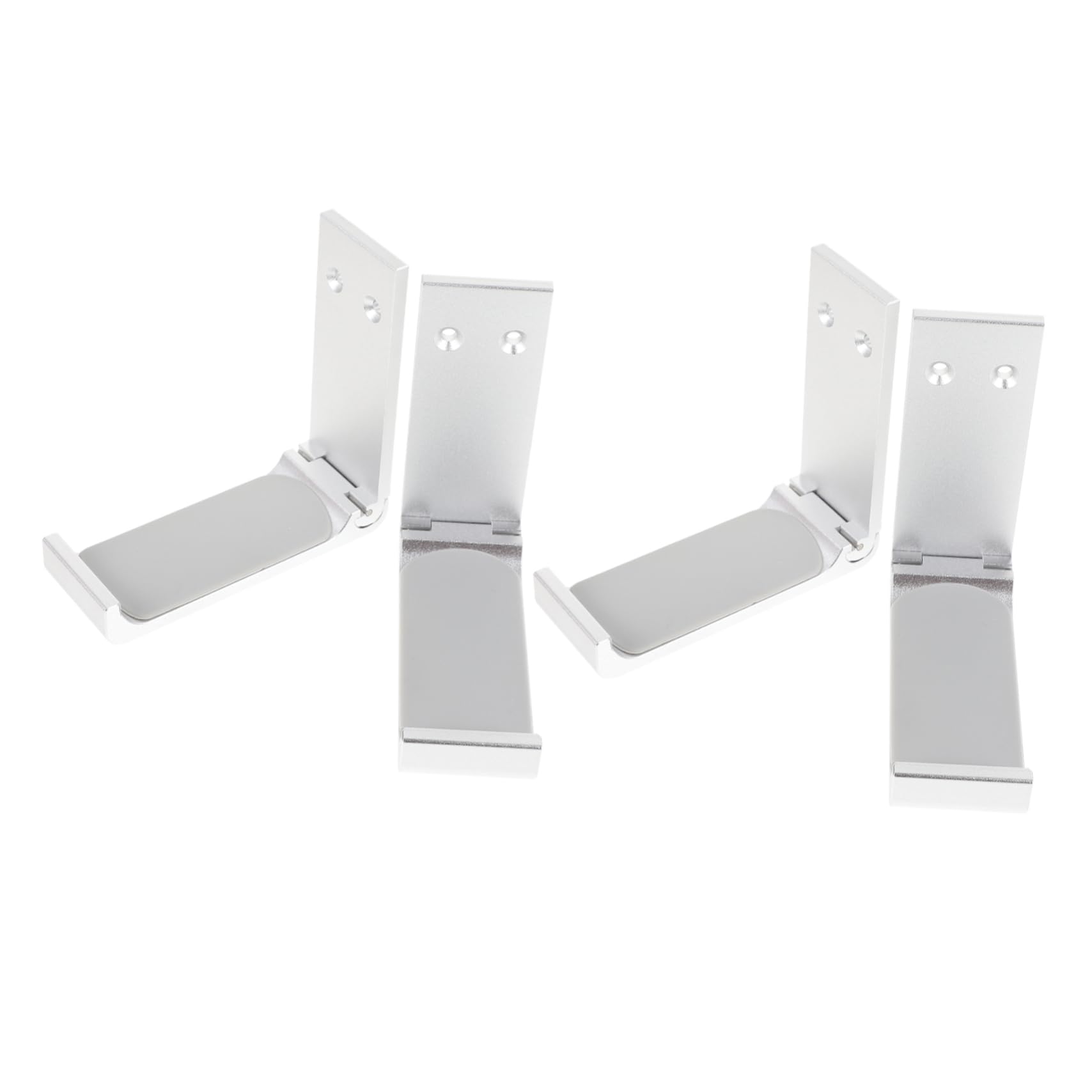 SHINEOFI Supporto Metallico per Cuffie da Scrivania 4 Pezzi Argento | Lega di Alluminio, Montaggiodesivo o Vite, Organizzazione e Esposizione, per Bar e Casa