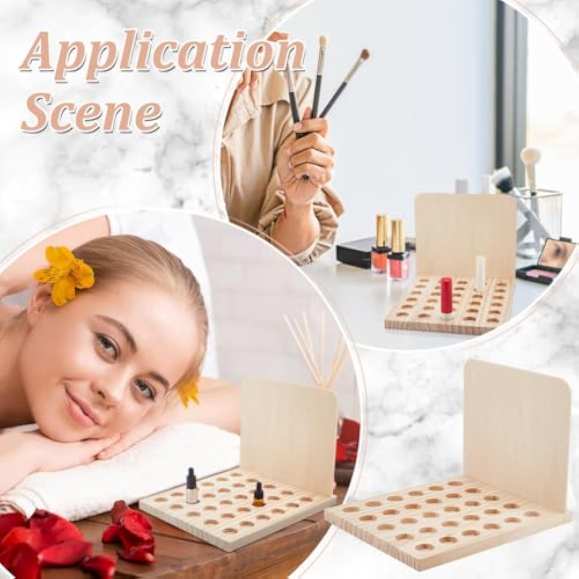Wooden Lipstick Holder Organizer with 30 Slots