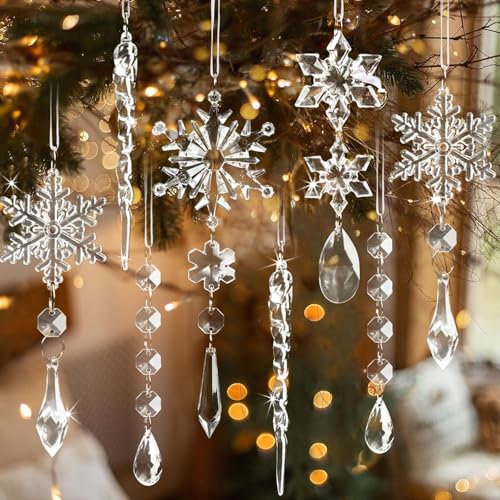 Image of Crystal Ornaments for Christmas Tree Winter Wonderland Decorations