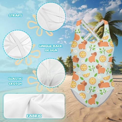 Image of Girls One Piece Swimsuits Size 5-14 Kawaii Gymnastics Leotard for Beach Vacations