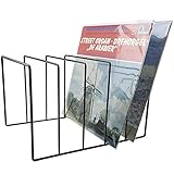 Vinyl Record Storage Holder Stand – Vinyl Coated Metal Wire Rack Record-Happy Holds up to 50 Album...