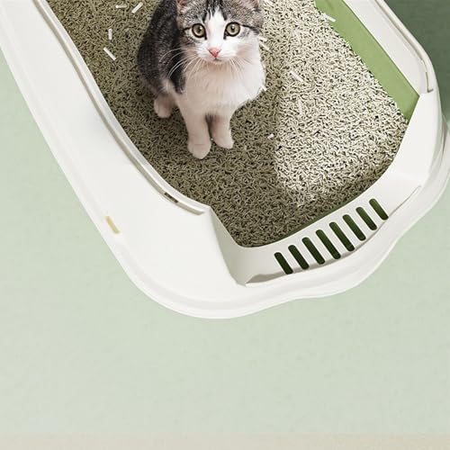 Arenero cerrado para gatos con tapa y pala, rosa miniatura 6