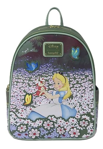 Loungefly Disney Alice in Wonderland Field of Flowers Mini Backpack Faux Leather Floral Design
