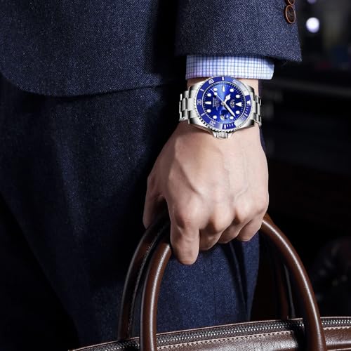 Image of LIGE Fashion Watches for Men Stainless Steel Business Dress Watch Waterproof Analog Quartz Watch with Luminous Date Display Manl Wrist Watch