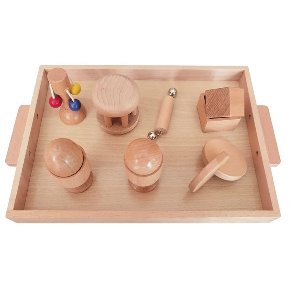 Montessori Holz-Greifspielzeug Würfel Ei Kugelförmiger Becher Frühbildung und Intelligenztraining