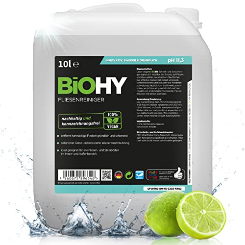 BiOHY Fliesenreiniger (10 Liter Kanister) | Bio Reiniger für Wand- & Bodenfliesen aller Art |...