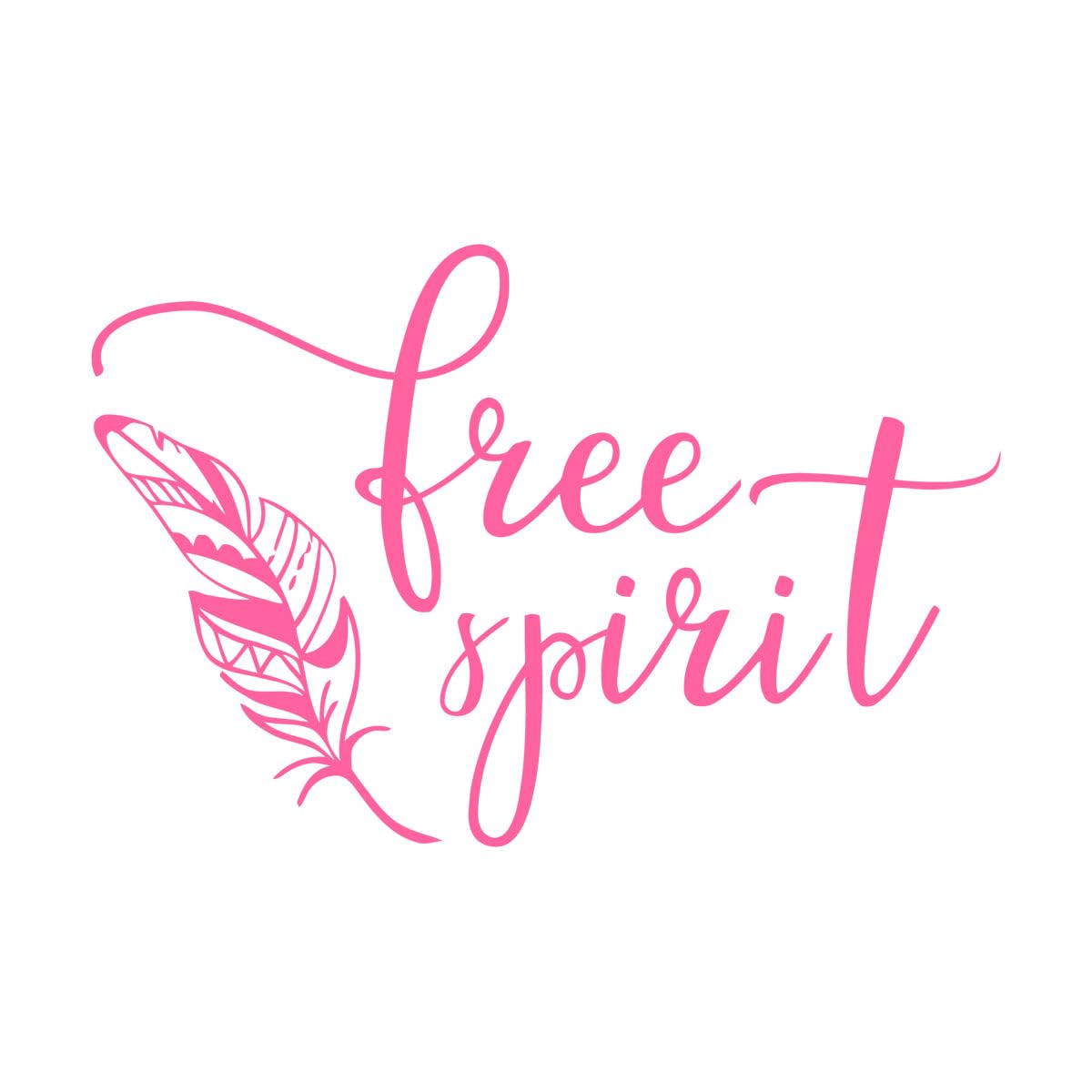 Free Spirit Quote Wall Art Decal Flying Feather Wall Sticker Freedom Style Wallpaper Home Interior Decoration Vinyl Art Large - 54x84cm โ image 1