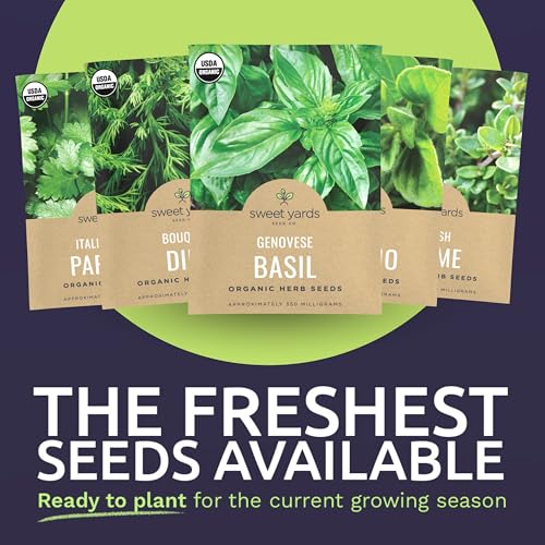 Organic Herb Seeds Variety Pack - 5 Individual Packs - 2026 Season - Basil, Oregano, Dill, Thyme & Parsley. for Indoor & Outdoor Planting (Non-GMO, Certified Organic) - Image 3