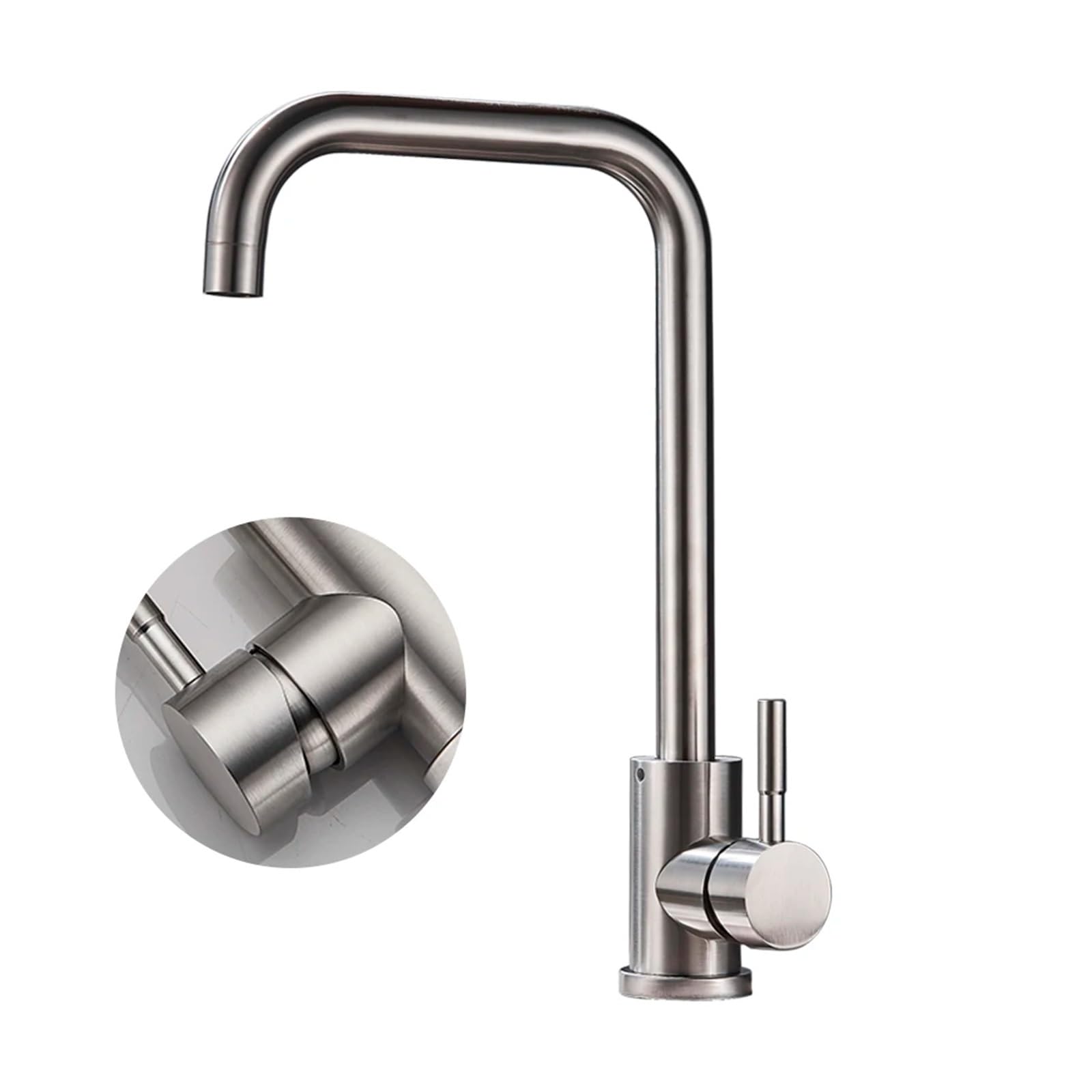 MXXQRHF Black Kitchen Faucet Stainless Steel 360 Swivel Kitchen Sink Faucet Deck Mount Hot Cold Water Mixer Tap Crane,Bathroom Vanity Mixer