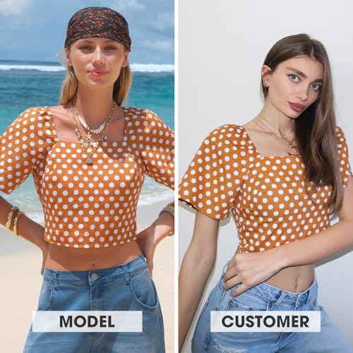 EXLURA Women's Polka Dot Crop Top - Use code ZOTOTUPO - Image 5