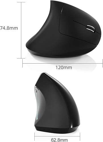 Miniatura 5 de Ratón Bluetooth tipo c y USB 2.4G inalámbrico vertical recargable ratón ergonómico, 80012001600 DPI, botones para laptop, escritorio, PC, MacBook,