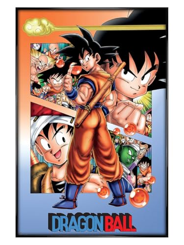 Poster géant Dragon Ball Goku avec cadre noir brillant 91.5 cm deco murale