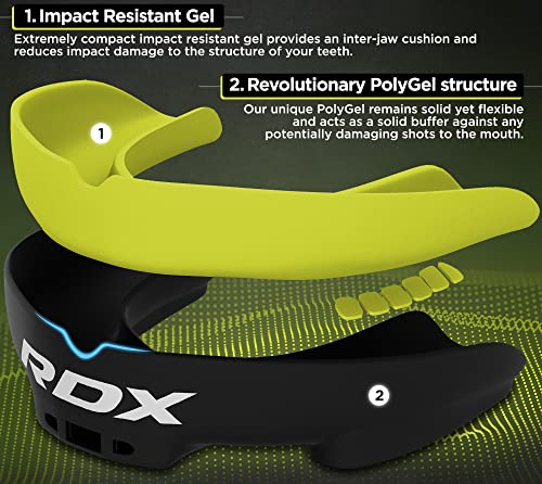 Image of RDX Mouth Guard for Boxing MMA Kickboxing Muay Thai Judo Karate - Adult Gum Shield Mouthpiece Jaw Protector with Storage Case, Martial Arts Football Lacrosse Hockey Contact Sports - Above 12 Years Age