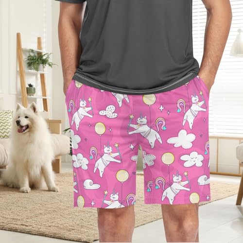 visesunny Mens Pajama Bottom bulldog Animal Print Soft Sleep Shorts for Men Breathable Loungewear Pjs Pants with Pocket S-XXL2