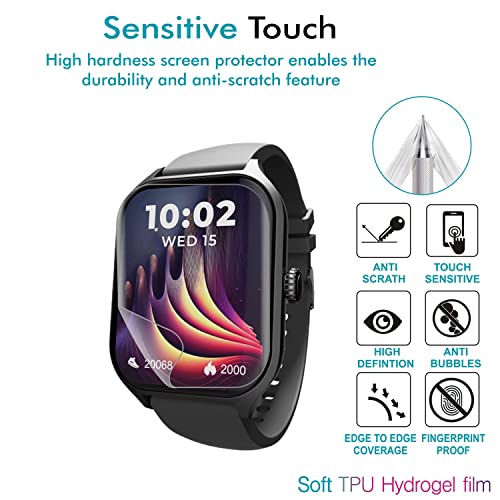 Image of Wisely |Pack 3| For beatXP Marv Raze SmartWatch Screen Guard Scratch Guard Full Screen Protector Compatible for beatXP Marv Raze 1.96 inch - Flexible TPU - HD Clear - Bubble-Free