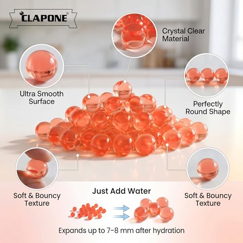 Image of Gel Balls 7-8mm Water Bullets for Blaster Gun, High Absorbent Water Beads Ammo, Non-Toxic Gel Blaster Refill Balls for Shooting Practice, Decoration & Play (Red, 10000 Pcs)