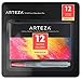 ARTEZA Watercolor Paint, Set of 12 Assorted Vibrant Colors in Half Pans, Tin Box with Water Brush Pen for Artists, and Beginners