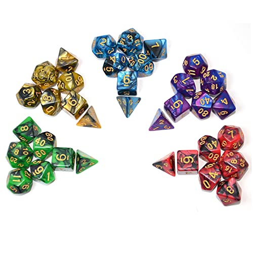 Smartdealspro SDD530124 5 X 7-Die Double-Colors Polyhedral Dice Sets thumb #6