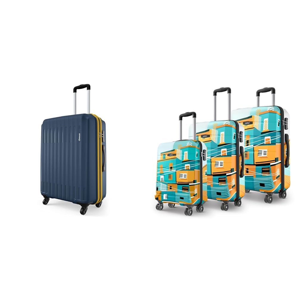 Medium Genius Alley 66cm Size Check-in Trolley Bag Hard Case Polypropylene, 4 Spinner + Oasis 55, 65 & 77 Cms Polycarbonate Trolley Bag, Printed Cabin 8 Wheels Spinner Travelling Hard-image-29