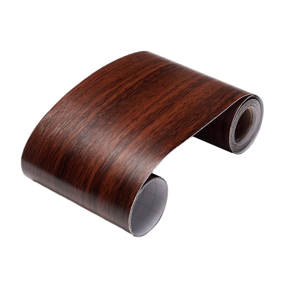 SEIWEI Self Adhesive Film Waterproof Marble Wallpaper Home Decoration Tile Sticker for Bathroom, Kitchen, Toilet, Bedroom (Walnut Grain)