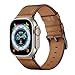 Produktbild Arktis Lederarmband kompatibel mit Apple Watch Ultra 49 mm) Wechselarmband [Echtleder] - Vintage Braun