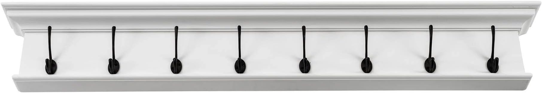 NovaSolo Halifax 8-Hook Coat Rack, White