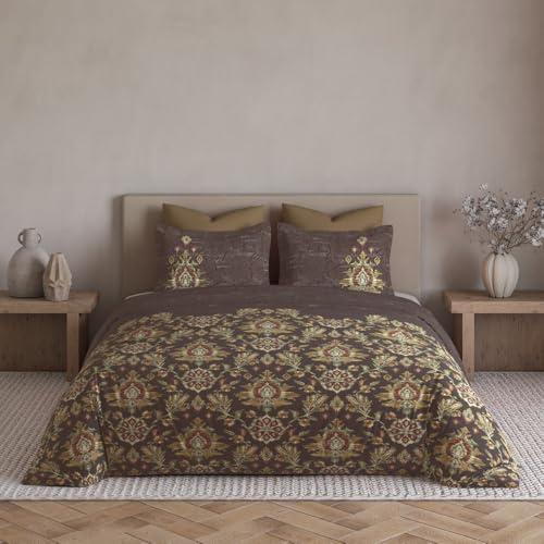 Image of D'Decor King Size Bedsheet 180 Thread Count Cotton with 2 Pillow Covers - Premium Collection - Deep Taupe