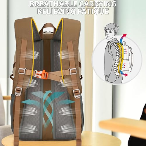 Mochila pequeña de senderismo 25L para viaje blanca miniatura 5