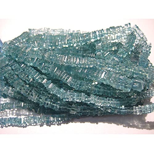 Apatite perles heishi carrées 4mm pour création bijoux DIY fil 40cm