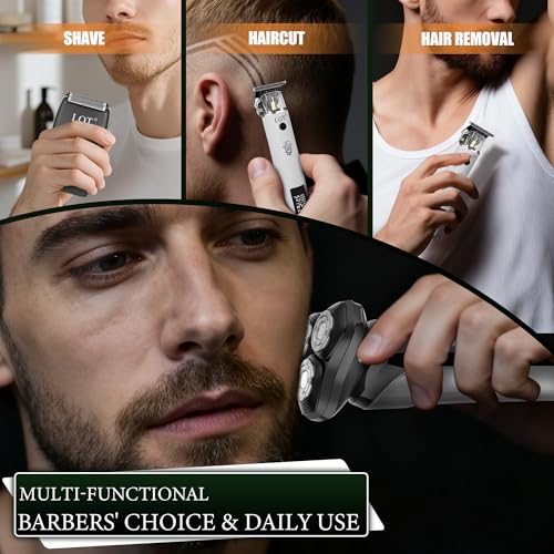 Image of Professional Men's Grooming Kit: Electric Foil Shaver, Beard Trimmer & Hair Clipper for Bald Head & Face - The Cordless Christmas Gift for Dad /Him