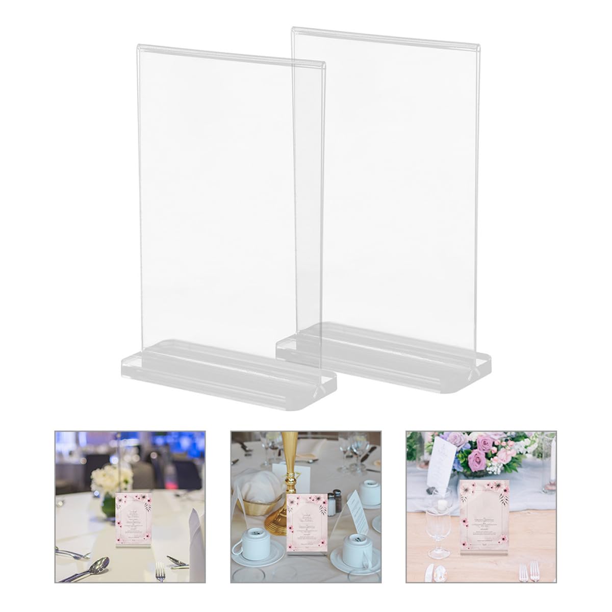VALICLUD 10 Stück Transparenter T förmiger Acrylständer Preisschildhalter mit Stabilem Boden Design Doppelseitiger Menühalter für Restaurant und Riegel Geeignet