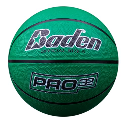 Baden | Pro32 | Durable Indoor/Outdoor Rubber Basketball (Green, 27.5')