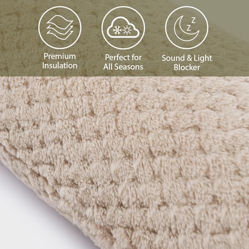 OHS Waffle Fleece Draught Excluder for Doors, Decorative Home Accessories Under Door Draft Stopper Energy Saving Stopper for Living Room Bedroom Kitchen, Mink 90 x 20cm - Cosy Home Interiors OHS Waffle Fleece Draught Excluder for Doors, Decorative Home Accessories Under Door Draft Stopper Energy Saving Stopper for Living Room Bedroom Kitchen, Mink 90 x 20cm - Image 3